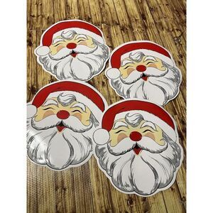 Sultan’s Linens Christmas Vintage Santa Face Vinyl Place Mats Set Of 4 Hong Kong